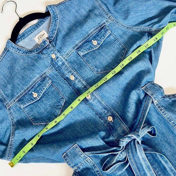 J Crew Denim Shirtdress With Tie belt - Picture 10 of 16